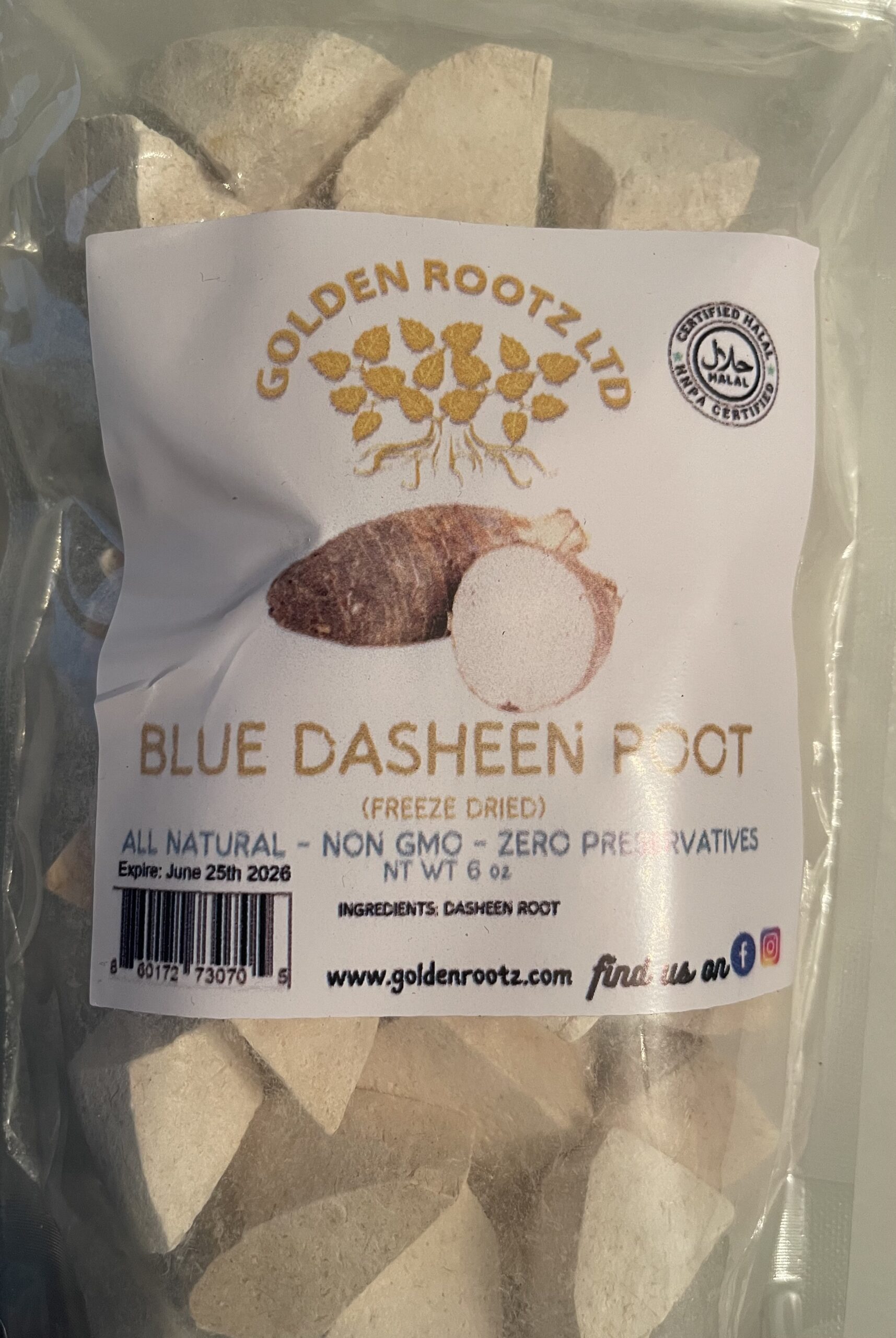 Golden Rootz Blue Dasheen Root